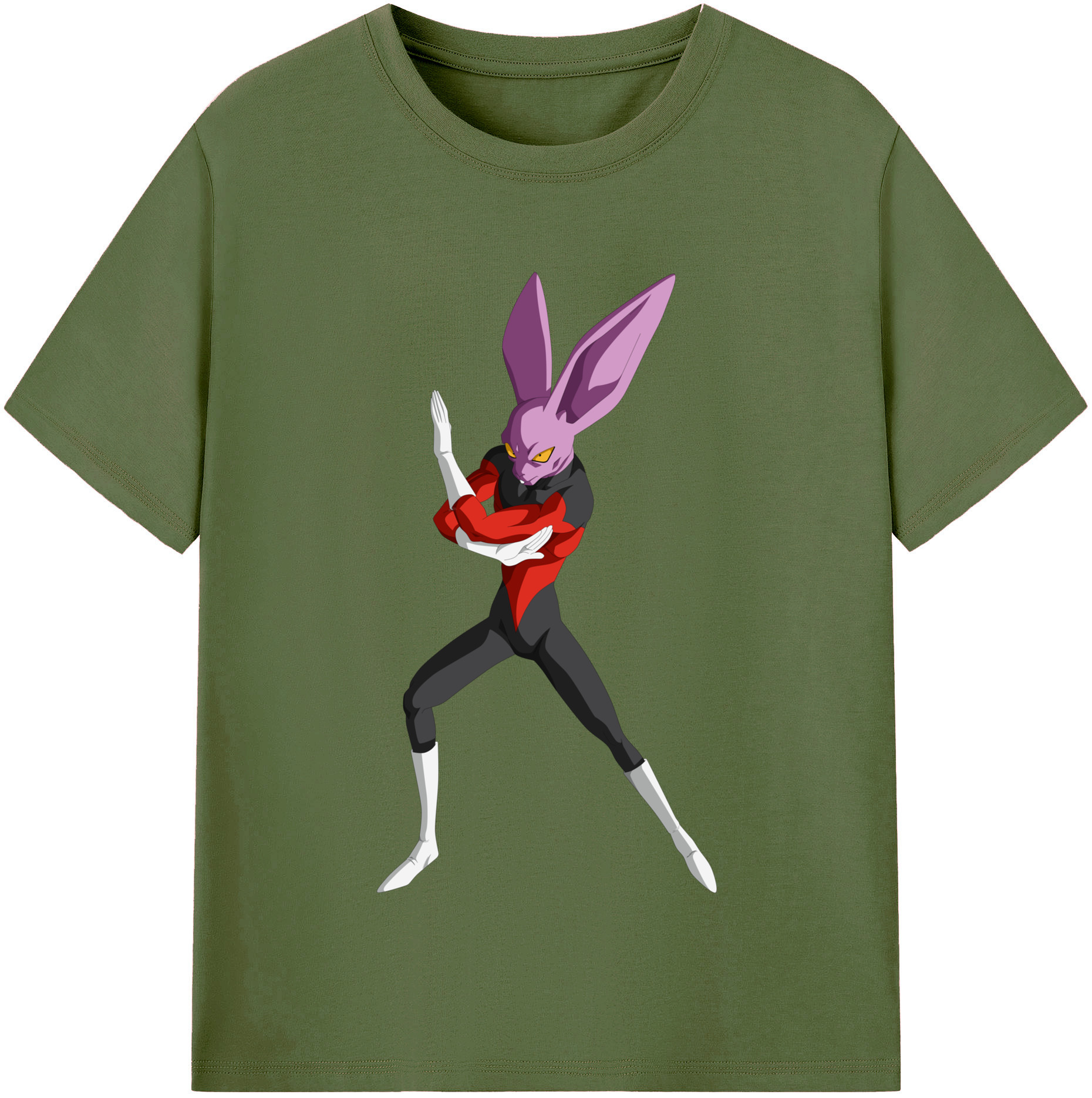 （画像用） ドラゴンボール ビルス 破壊神ビルス DRAGON BALL Beerus Birusu 綿100％半袖Tシャツ（フロントプリント）